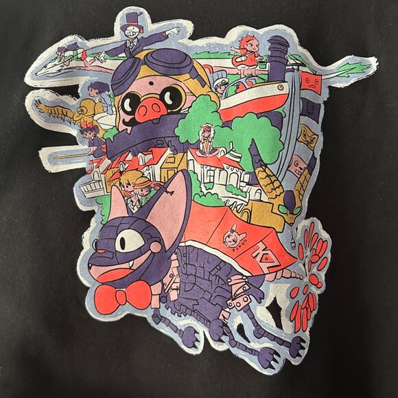 DNA DEEZ NUTS Studio Ghibli Art to Wear Pullover Crewneck Sweater Black Large - Picture 2 of 4